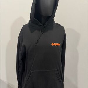 Supreme Black Hoodie with Orange Logo